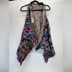 Kooloo Wool Silk Handcrafted‎ Vest Cardigan Lightweight S Wearable Art Textured